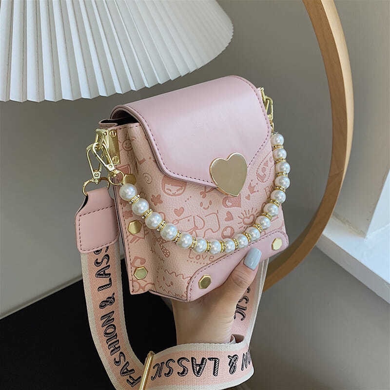 Túi Xách Đeo Chéo Dây Chữ, Túi Hộp Khoá Kéo, Hàng Quảng Châu