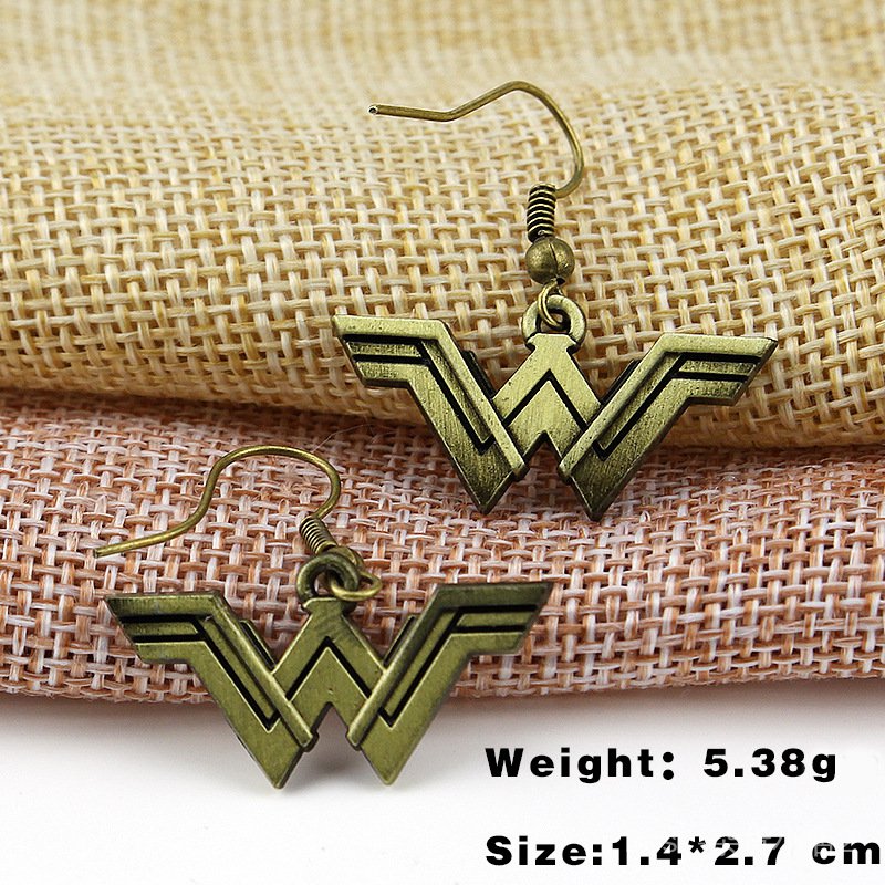 Khuyên Tai Hợp Kim Hình Logo Wonder Woman Dc Sáng Tạo