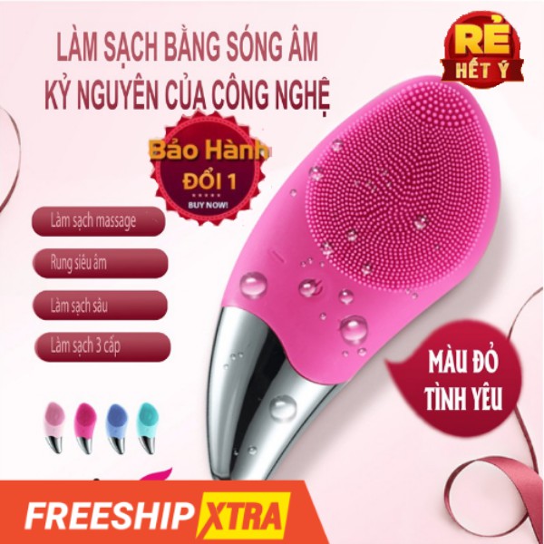 Rẻ Vô Địch [BH 1 đổi 1] Máy Rửa Mặt Chính Hãng SONIC 3 trong 1- Máy rửa mặt sóng siêu âm mới nhất 2020, đẩy lùi nếp nhăn