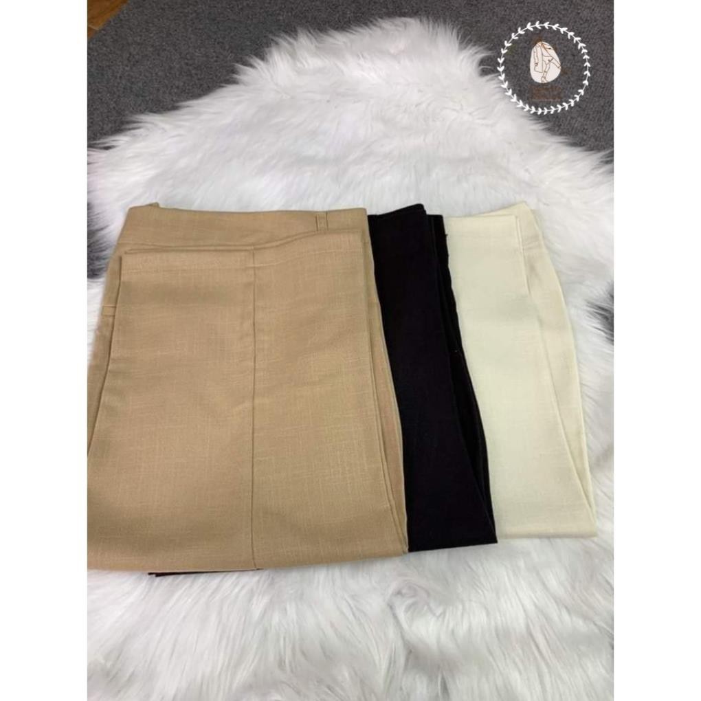 Quần ngố ống rộng nữ Real Fashion, quần lửng chất vải đũi Nhật cao cấp khóa sườn N116