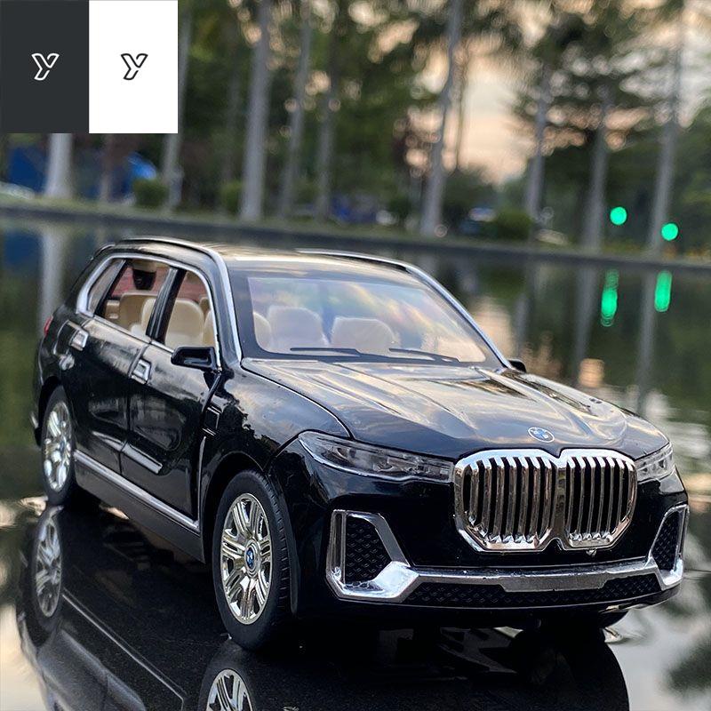 Xe địa hình BMW X7 SUV kim loại hợp 1:24 đồ chơi trẻ em ô tô mô cậu bé phỏng âm thanh và ánh sáng kéo lại