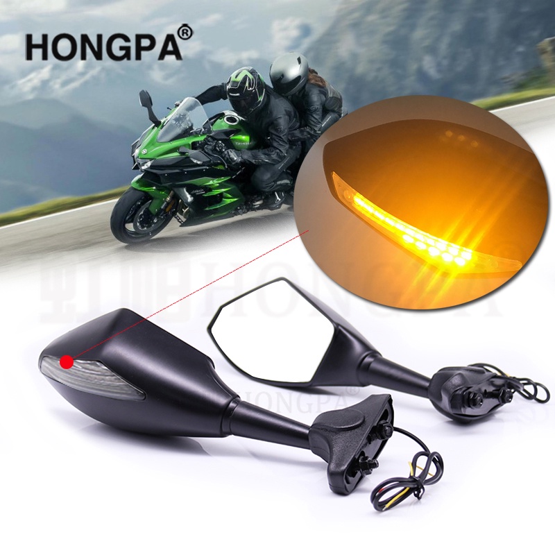 1 Cặp Gương Chiếu Hậu Có Đèn LED Xi Nhan Cho Xe Máy