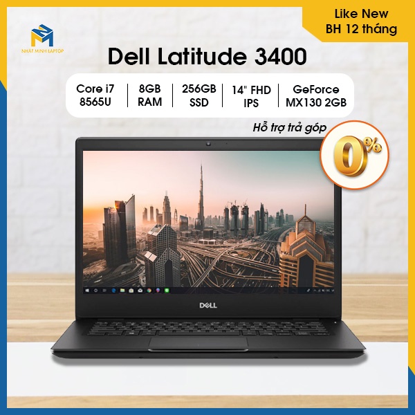 Laptop Dell Latitude 3400 Core i7 - 8565U | Ram 8GB | SSD 256GB | 14" FHD IPS | GeForce MX130 | Like new