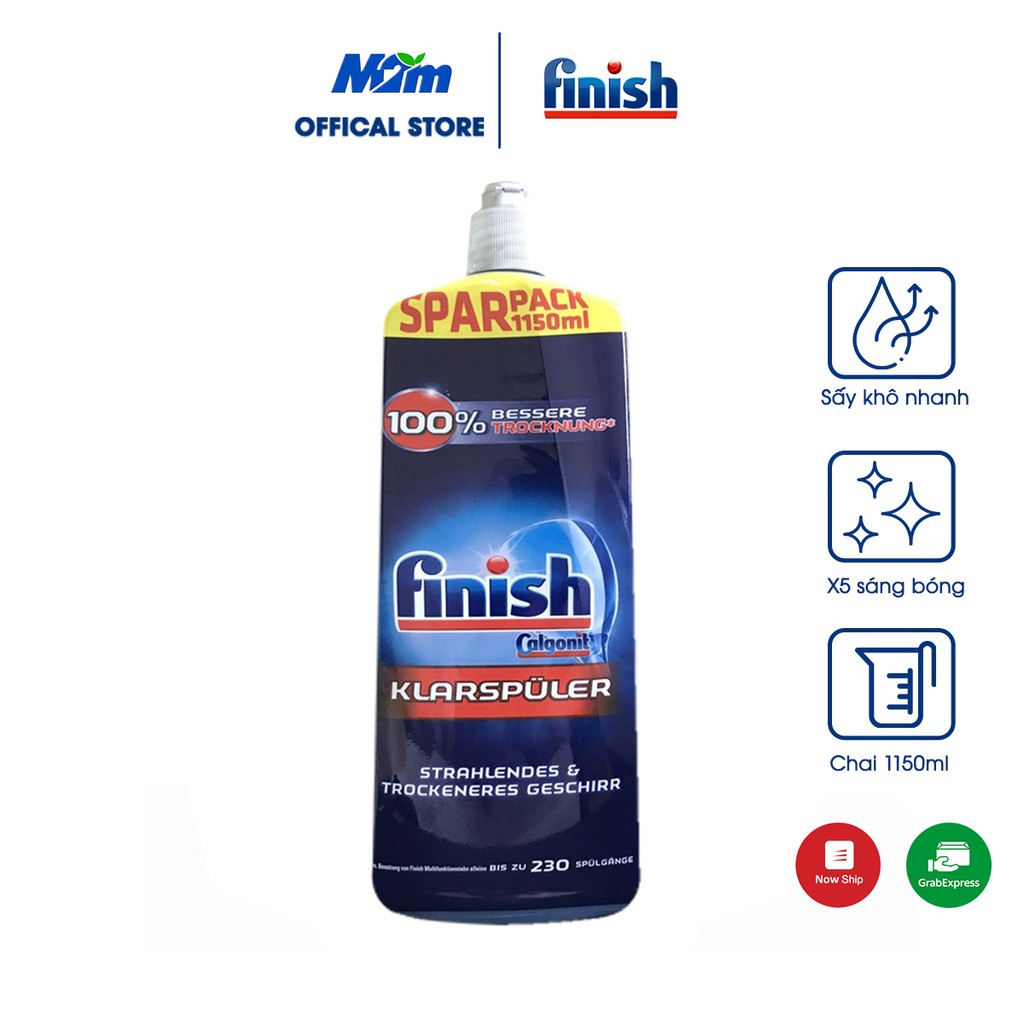 Nước làm bóng chén bát Finish cho máy rửa bát