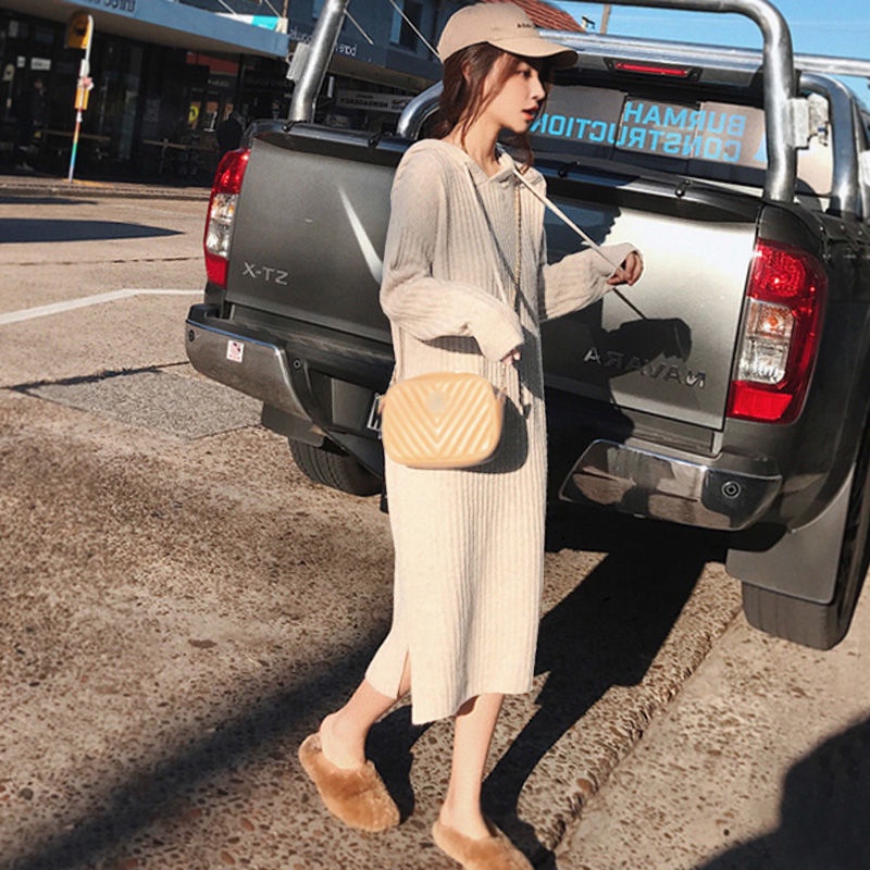 Đầm Sweater Dệt Kim Dáng Rộng Thiết Kế Thanh Lịch Cho Nữ