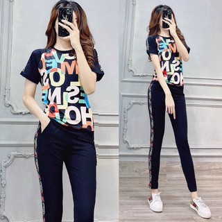 Bộ đồ thể thao nữ phối chữ