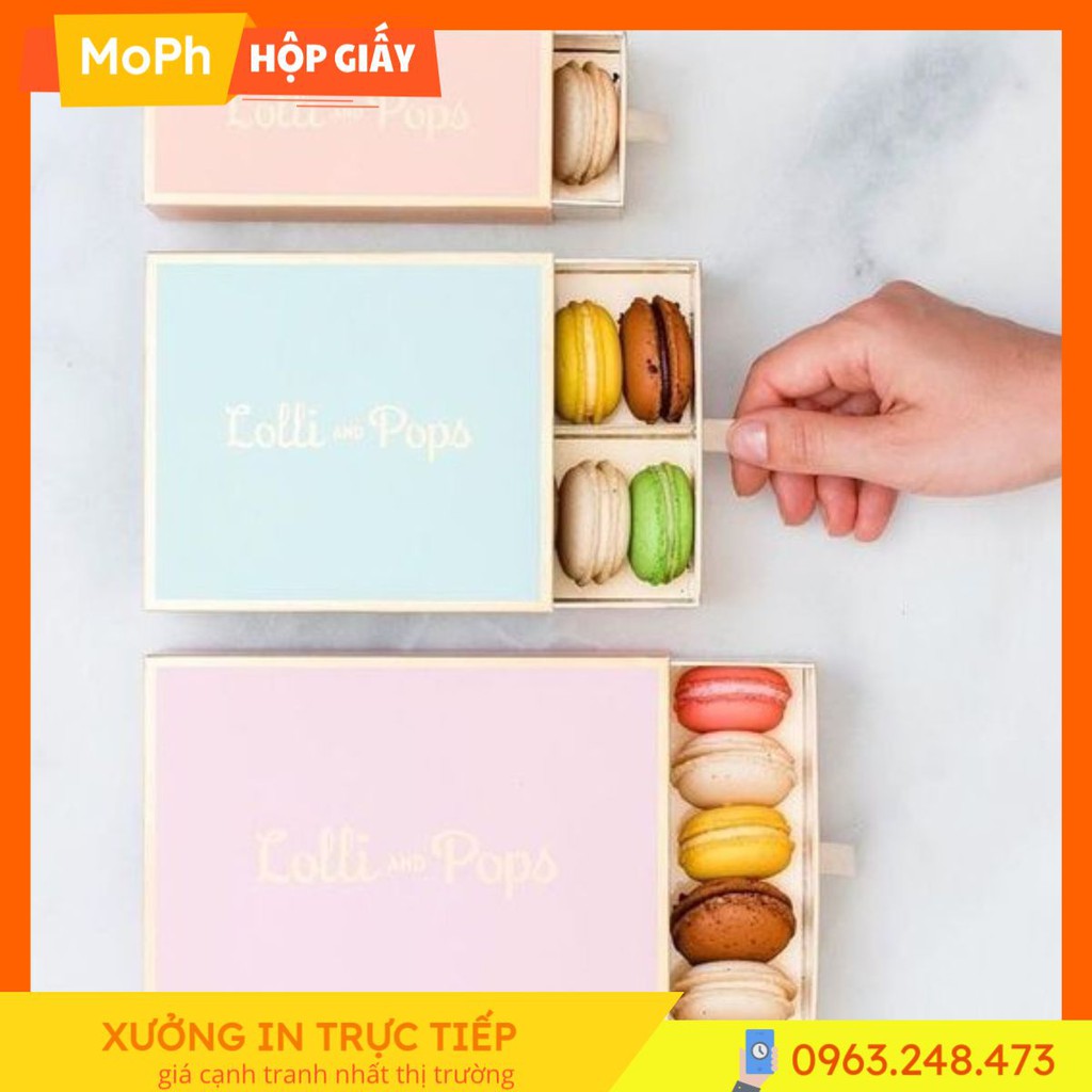 Hộp Bánh Macaron In Bao Bì Theo Yêu Cầu Xưởng In MoPh Giấy In Cao Cấp In Hộp Sản Phẩm Bền In Cực Nét Giao Hàng Nhanh