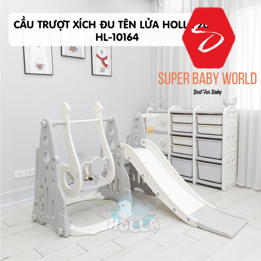 Cầu trượt xích đu tên lửa Holla 2022 HL-10164 mẫu mới