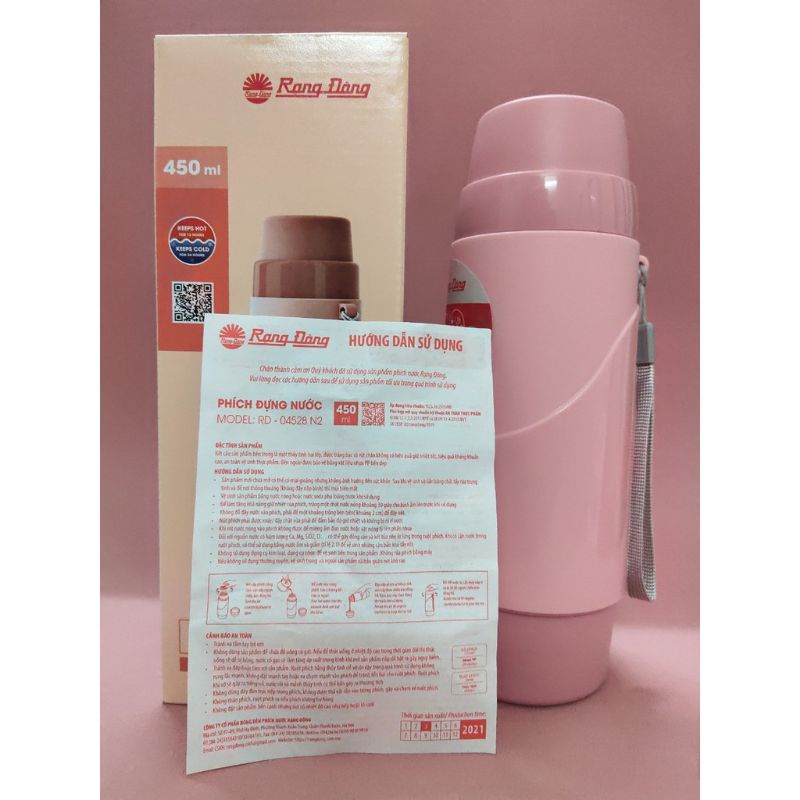 Phích nước rạng đông Model RD 04528N2 - Bình giữ nhiệt rạng đông 450ml - Hàng Chính Hãng
