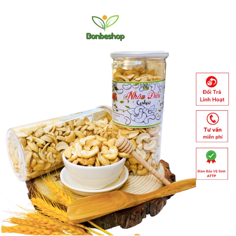 500Gr Hạt điều sấy nguyên vị không muối - hạt điều sạch vỏ lụa - LOẠI NGON thơm ngọt béo giòn