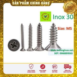 [HÀNG SẮN] Vít gỗ đầu bằng inox  size M5 DIN 7981C , vít gỗ đầu bằng, inox 304