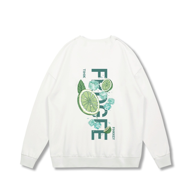 SELVZE Áo sweater Cotton Tay Dài Cổ Tròn Dáng Rộng Phong Cách Đường Phố Mỹ Chất Lượng Cao
