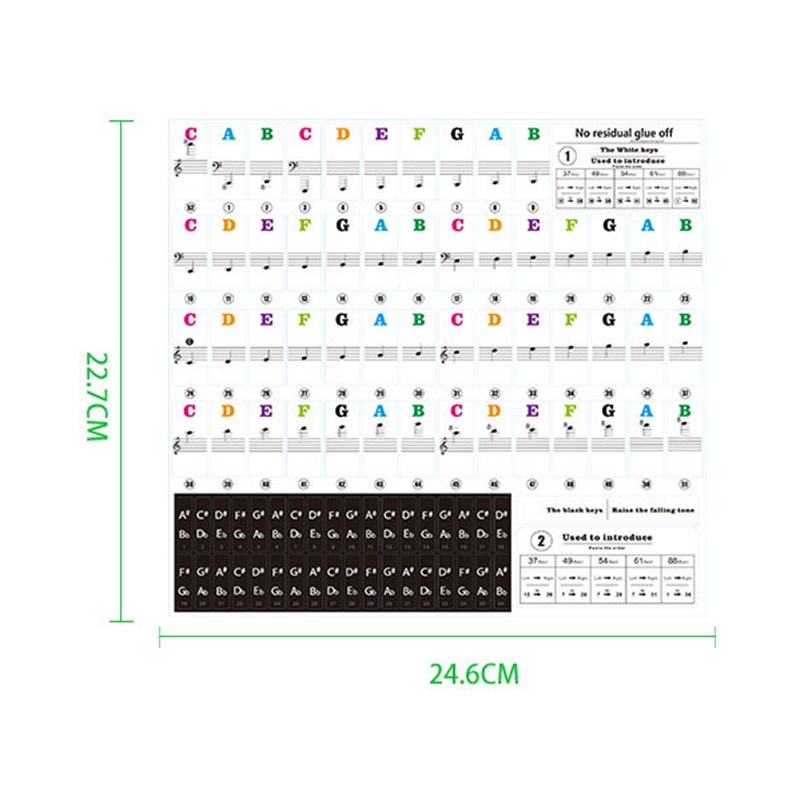 88/61/54/49 Miếng dán phím đàn piano điện tử trong suốt