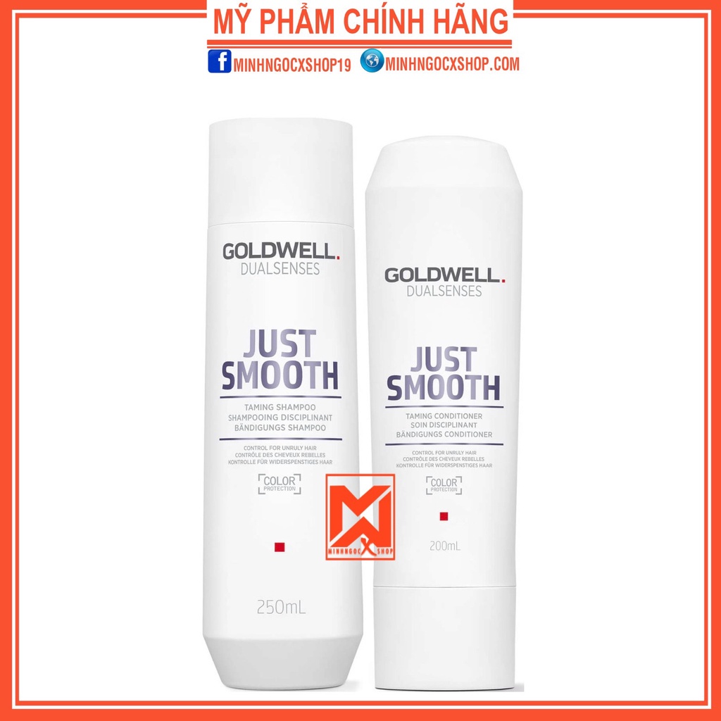 Dầu gội dầu xả suôn mượt GOLDWELL DUALSENSES JUST SMOOTH 200+250ml chính hãng