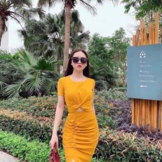 Set Đầm Nhún Xoắn Eo Cao Cấp(Kèm hình thật sp)