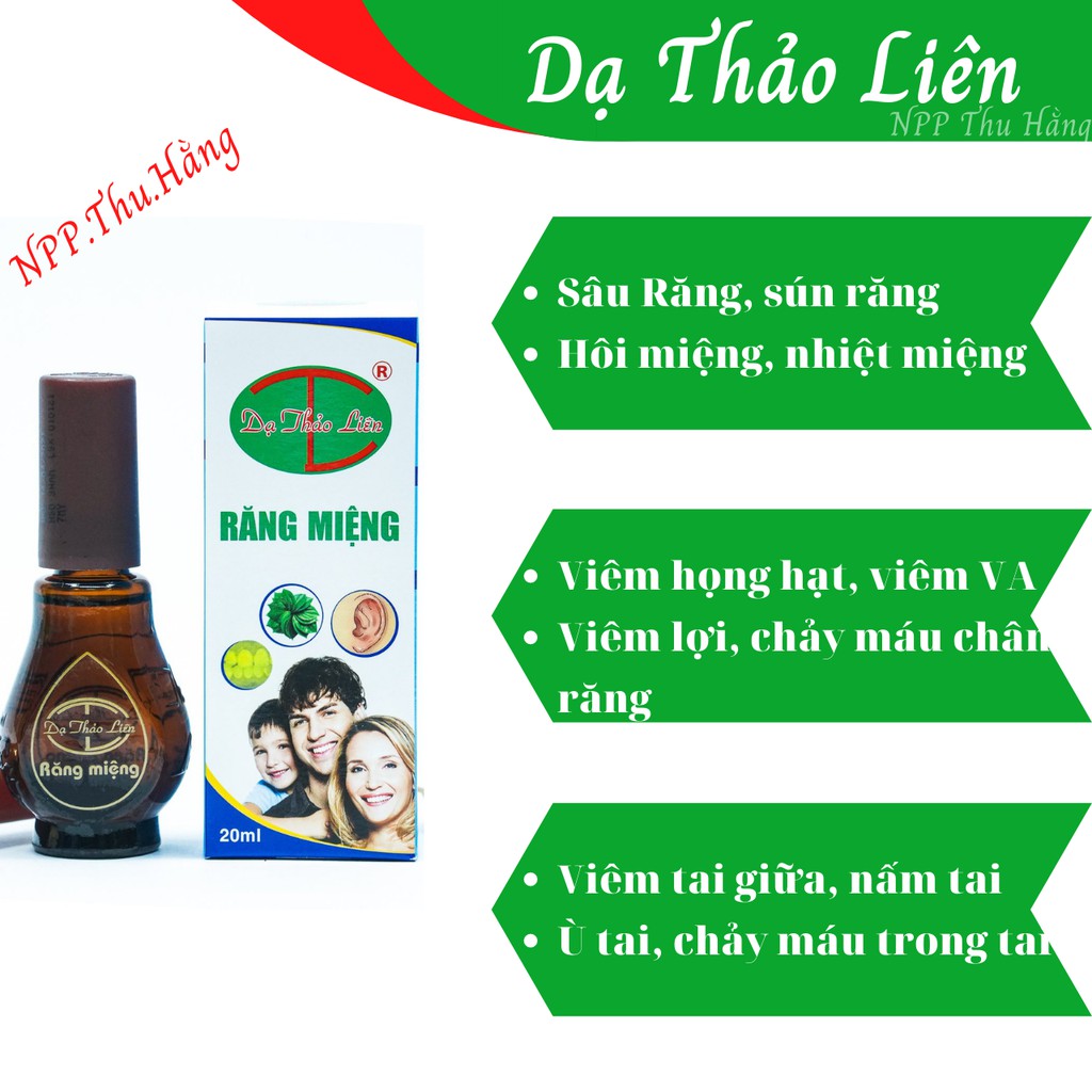 [TẶNG 4 NẠ NGỦ CHÍNH ÃNG] Tinh Dầu Răng Miệng Dạ Thảo Liên (Sâu Răng, Hôi Miệng, Viêm Lợi, Viêm Chân Răng, Viêm Họng...)