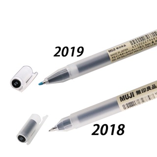 Bút viết mực gel MUJI nhám trong suốt màu đen / lam / lam đậm / đỏ đậm bản 2018 mới