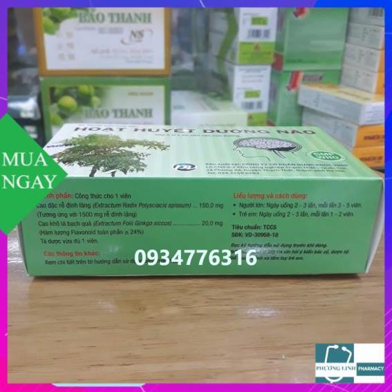 Hoạt huyết dưỡng não  hộp 100 viên