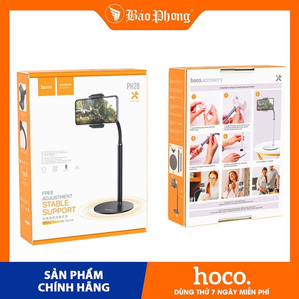 Giá Đỡ Kệ Kẹp Để bàn HOCO PH28 dành cho Điện Thoại i-Phone IP 7 8 Plus X Xs 11 12 Pro Max Mini Samsung Oppo