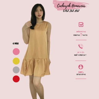 Váy ngủ nữ CÚC HUỲNH phong cách kín đáo, dễ thương, Đầm ngủ lụa loại 1 cao cấp mát rượi, có size, nhiều màu