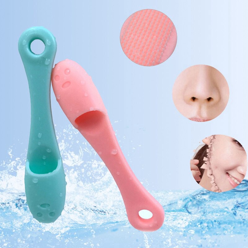 Bàn chải làm sạch lỗ chân lông mụn đầu đen cho vùng da mũi bằng chất liệu silicon xỏ ngón tay tiện dụng