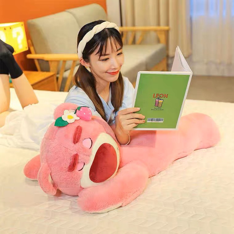 Thú Bông Gấu Dâu Lotso Toy Story Lông Xù Nằm Bông Cao Cấp - NHÓC