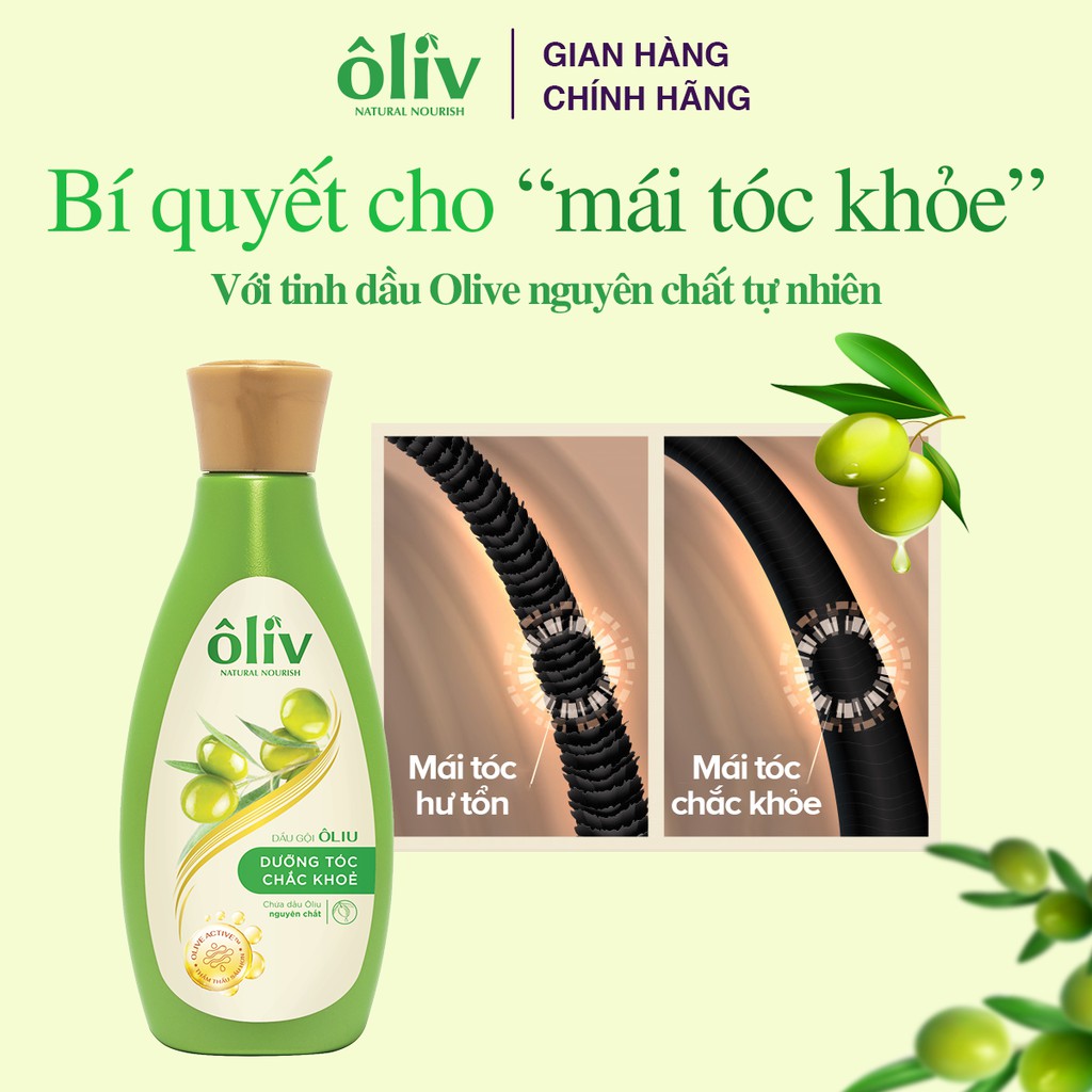 Combo Dầu gội và Dầu xả Ôliv dưỡng tóc chắc khỏe 250ml/chai