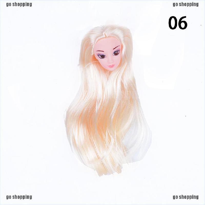 {go shopping}Quality Doll Head with Colorized straight Hair DIY Accessories For Barbie