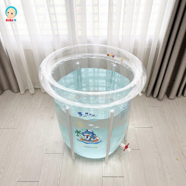 Bể bơi cho bé, bể bơi thành cao trong suốt 80x80cm, an toàn, tiết kiệm Shop Babe K