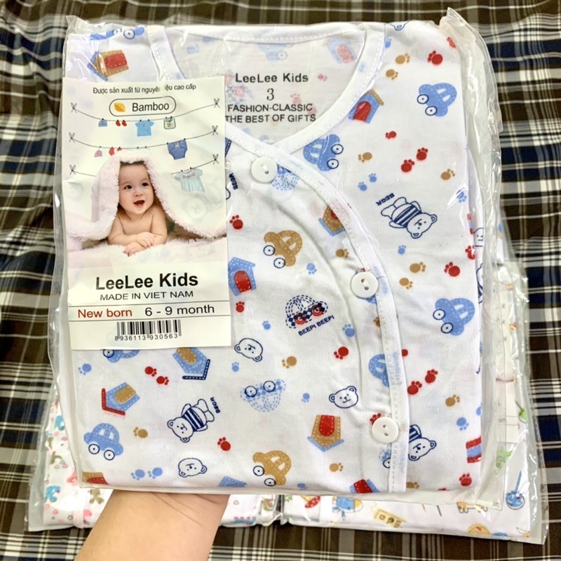 Bộ quần áo dài tay lệch vai cho bé Lee lee Kid 0-9M