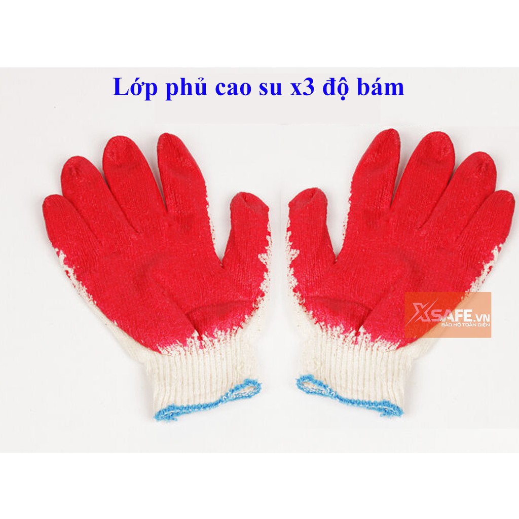 10 đôi găng tay bảo hộ phủ PU 50g ôm sát bàn tay, gấp ba lần độ bám - Găng tay sợi len phủ PU