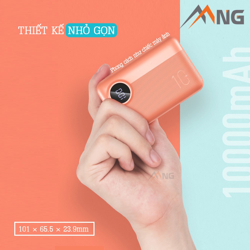 Pin sạc dự phòng mini chính hãng Rock space P75 chuẩn PD 10.000 mAh sạc nhanh cho iPhone, samsung, vsmart, Oppo