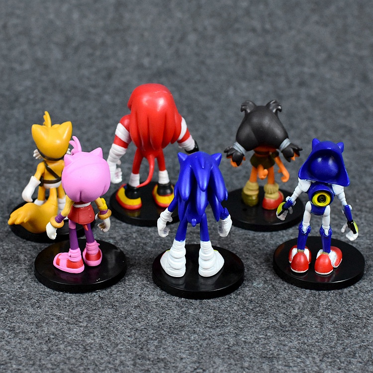 Bộ 6 Mô Hình Nhân Vật Sonic the Hedgehog Bằng Kim Loại Kèm Hộp Quà