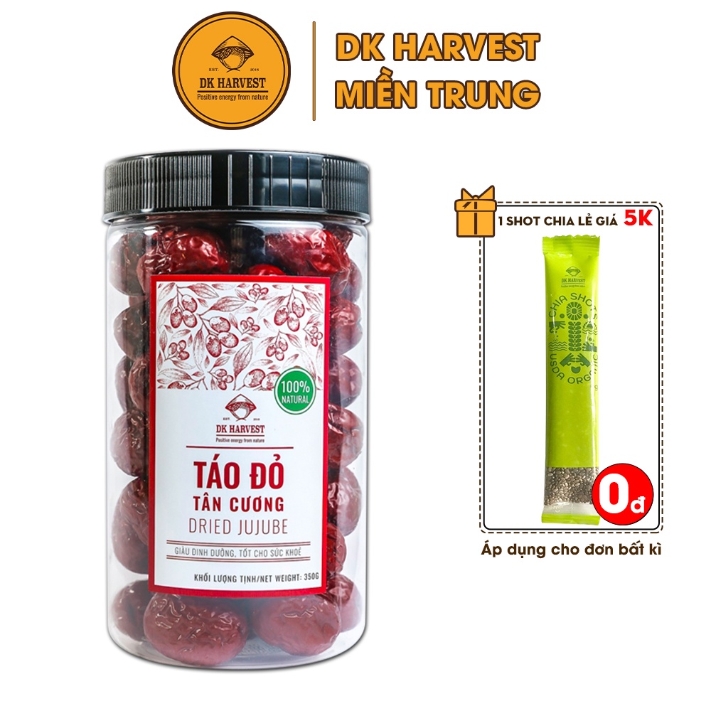 Táo Đỏ Tân Cương Dried Jujube DK Harvest - 350g - Táo Đỏ Sấy Khô - Sản Phẩm Tự Nhiên Giàu Dinh Dưỡng