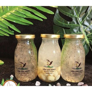 Combo 3 chai thủy tinh tròn trơn 200ml nắp thiếc chưng yến, đựng sữa, sinh tố, hạt ngũ cốc