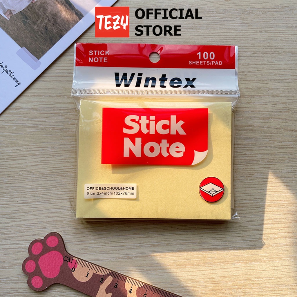 Giấy nhớ giấy note 3x4 WINTEX Stick Note vàng Tệp 100 Tờ