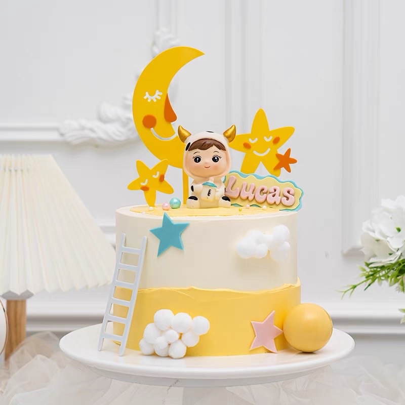 Em Bé Trâu Trang Trí Bánh