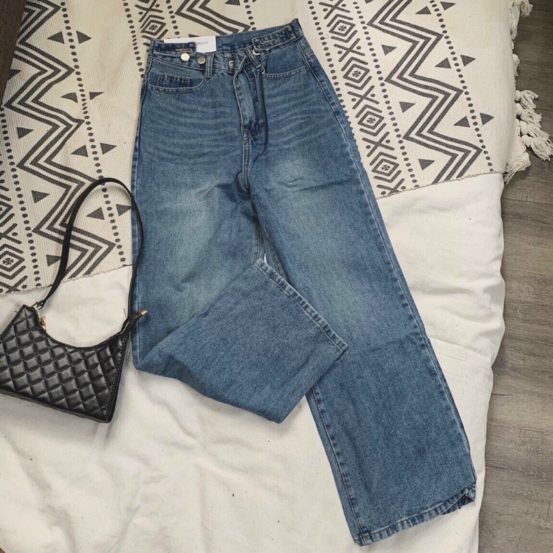 Quần jean ống rộng hàng VNXK lưng cao 5 nút form dáng cực chuẩn ( kèm hình thật) | BigBuy360 - bigbuy360.vn
