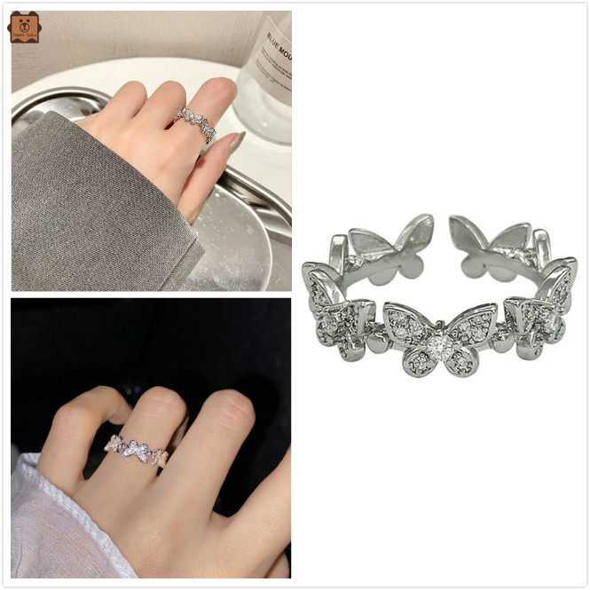 Nhẫn hợp kim thiết kế hình bướm xinh xắn trẻ trung cho nữ
