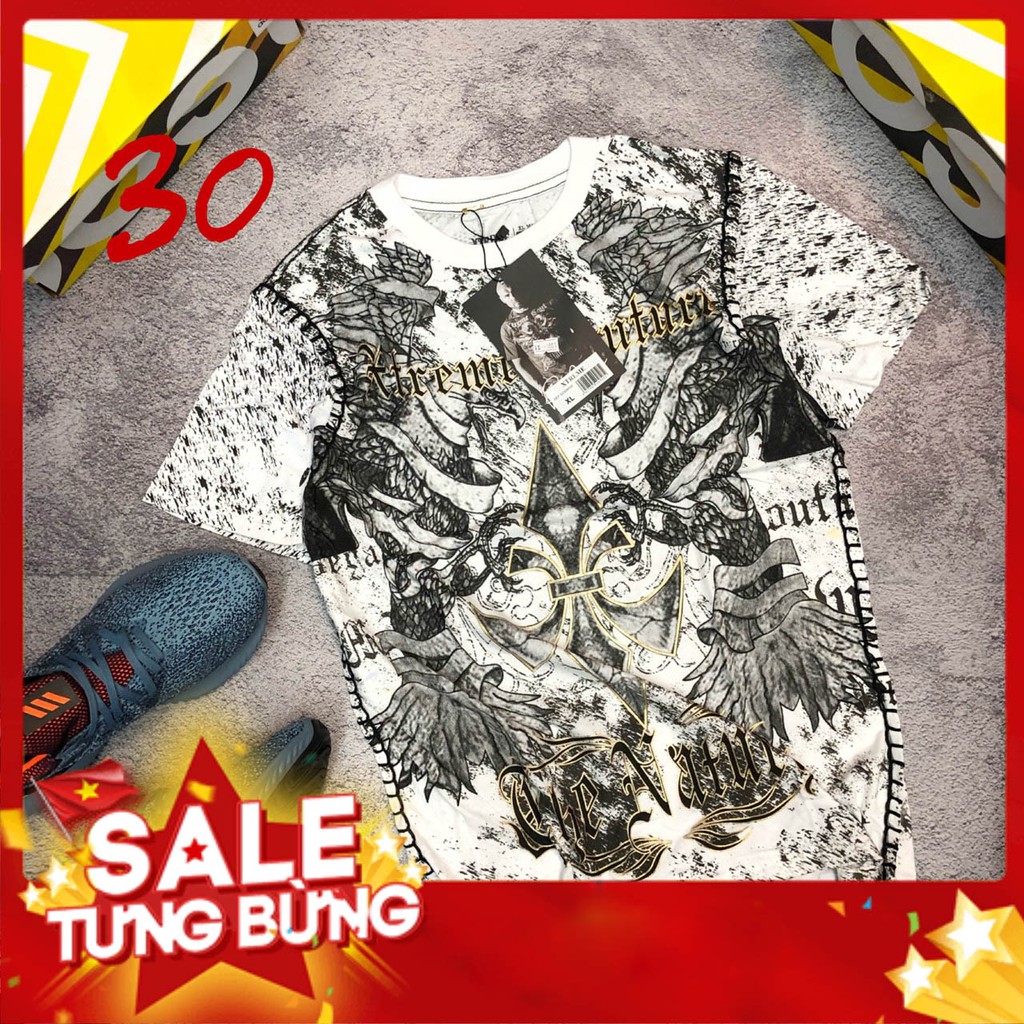 Áo phông nam nữ unisex in phản quang AH30 thêu chỉ nổi ngắn tay không cổ Konfflic (sỉ inbox)
