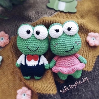 Móc khoá con ếch nhồi bông bằng len làm quà tặng - thú bông len handmade đan móc bằng thủ công bằng tay