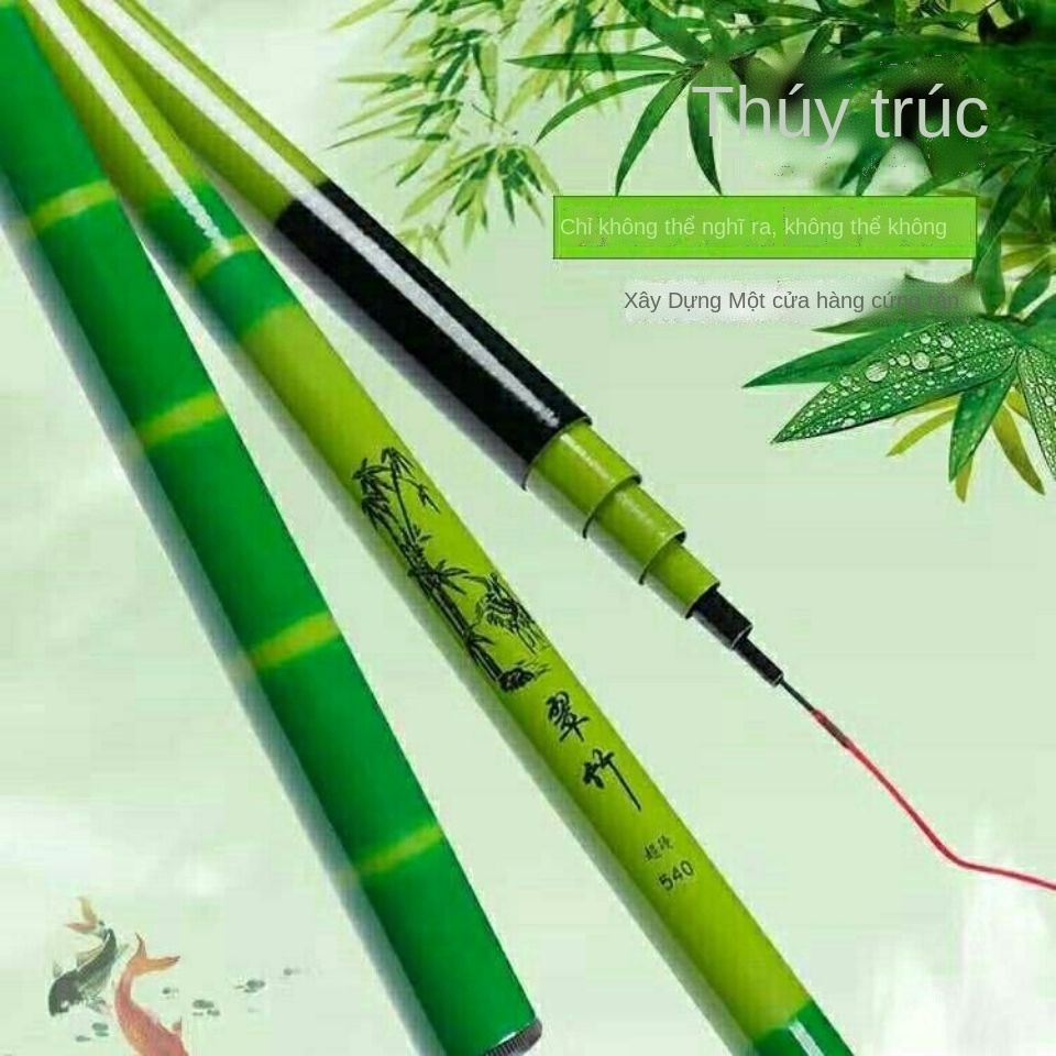 DNhà máy bán trực tiếp cần câu tay sợi thủy tinh nhựa gia cố siêu nhẹ cứng bộ dài 2,7-6,3 mét