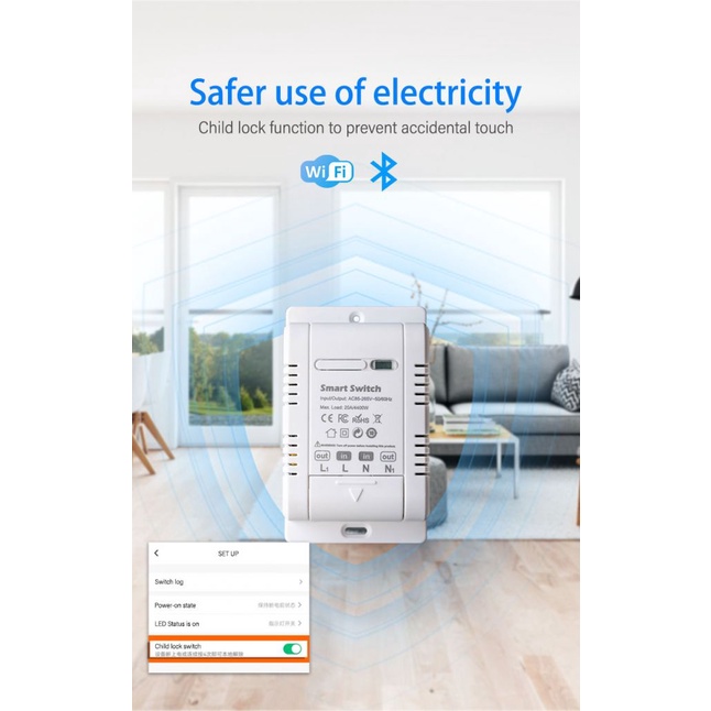 TUYA Thông Minh WiF Hỗ Trợ Bluetooth Kết Nối Trực Tiếp Điện Thoại Thoại Điều Khiển Từ Xa Sửa Đổi Công Suất Cao 20A Vượt Qua-thông Qua Với Đo Sáng