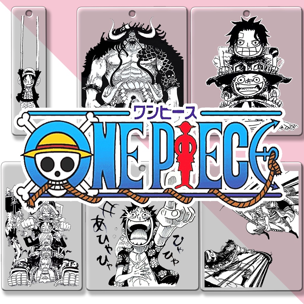 Móc khóa cạnh vuông One Piece anime manga các nhân vật Luffy gear 5 zoro sanji kaido nami chopper phụ kiện shop HM Decor