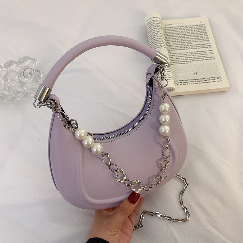 Túi Đeo Vai/Xách Tay Màu Sắc Ngọt Ngào Đính Ngọc Trai Thời Trang