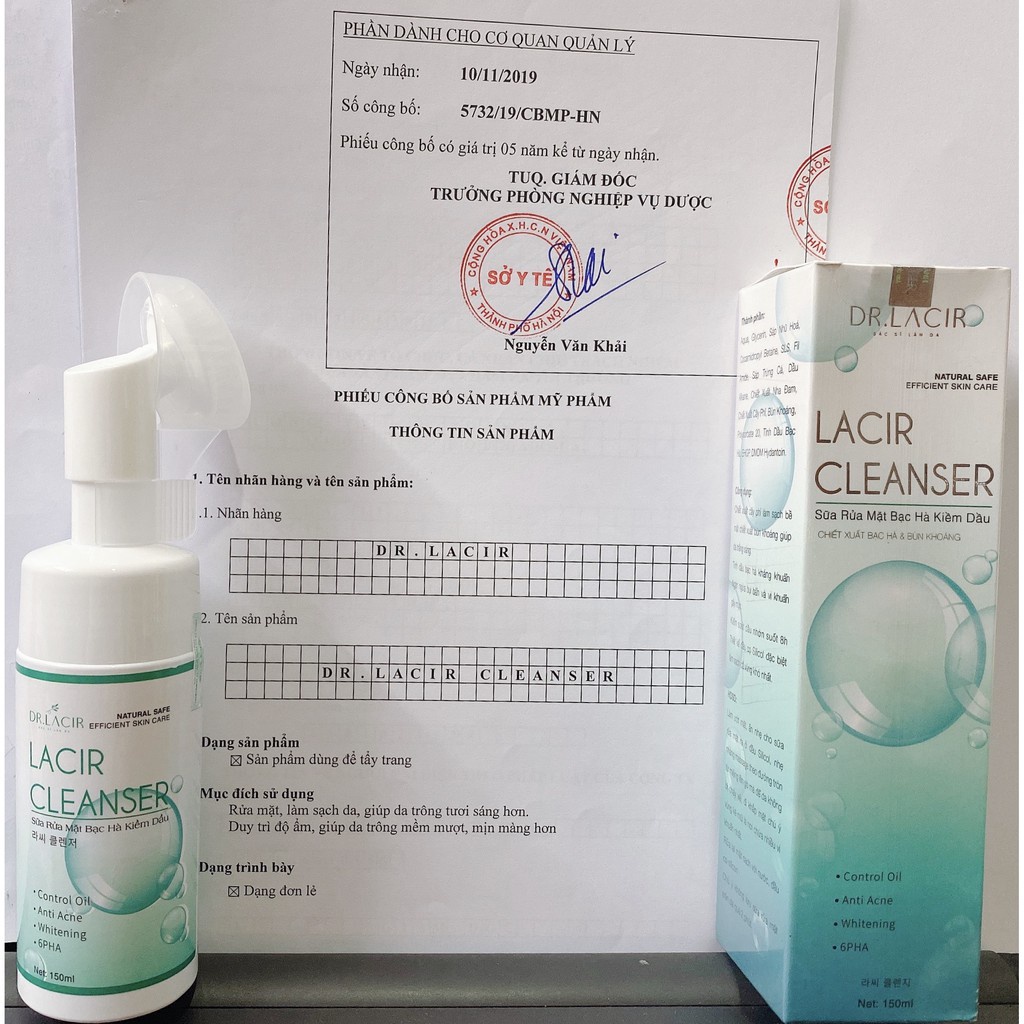 Sữa rửa mặt bạc hà kiềm dầu Dr Lacir 150ml