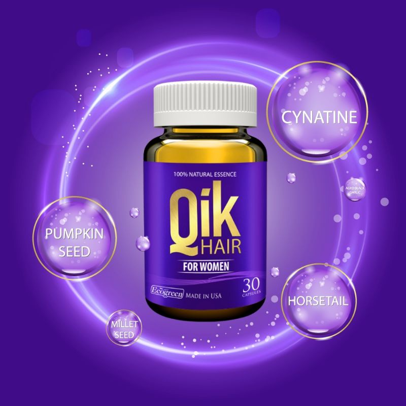 [CHÍNH HÃNG] QiK hair for women Viên uống hỗ trợ cải thiện rụng tóc dành cho cả nam và nữ