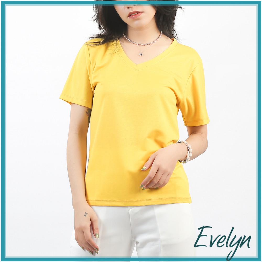 Áo phông nữ rộng cổ tim Evelyn kiểu dáng basic