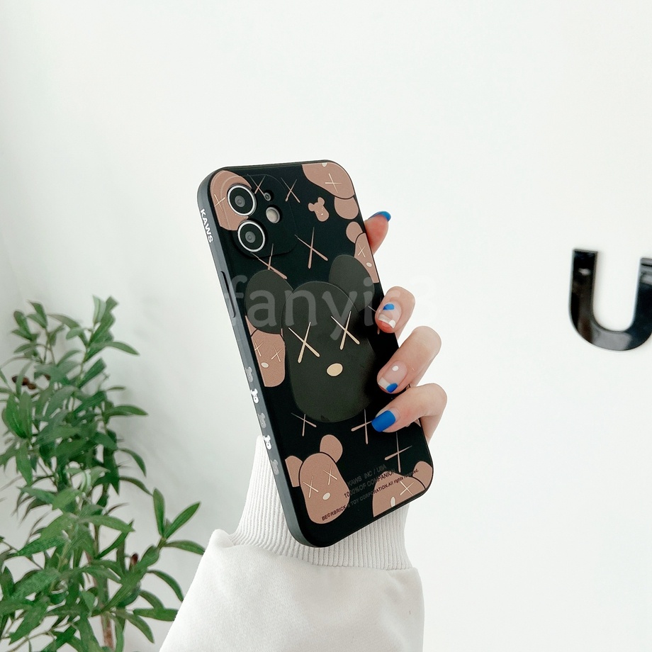 🌈Ready Stock🌸iPhone 12 11 Pro Max 7 8 6 6s Plus Xs Max XR X 12 Mini Se 2020 Fashion Brand Violent Bear Phone Case All-inclusive Silicone Soft Protective Cover