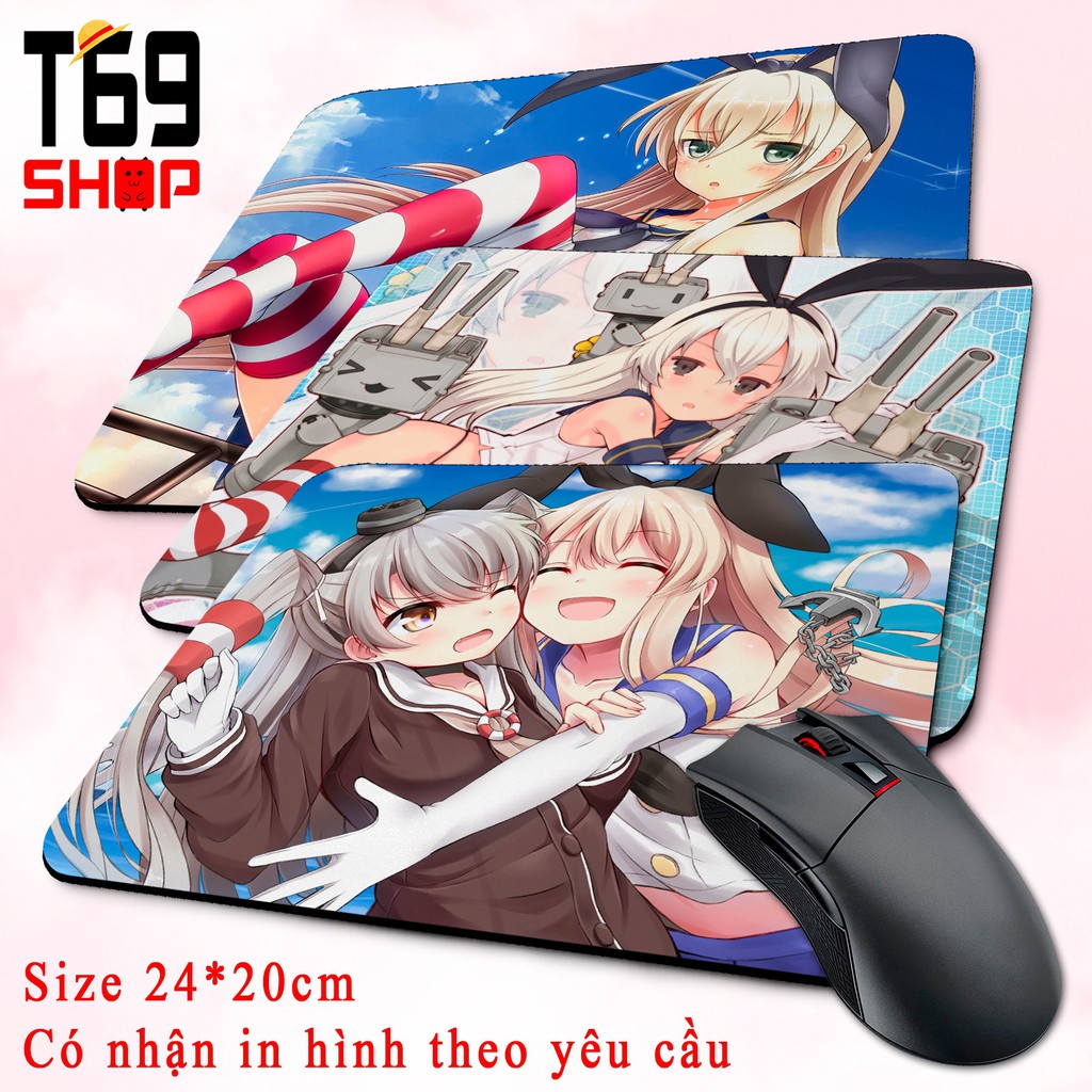 [Có nhiều mẫu] Lót chuột game Kantai Collection - Size 24x20cm